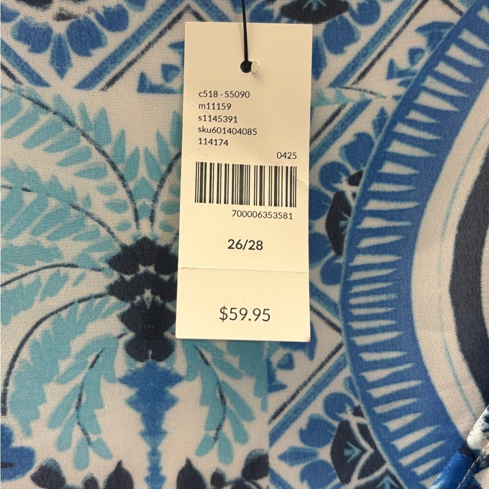 Lane Bryant Blue Patterned Swim Cover-Up - Picture 4 of 7